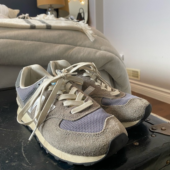 New Balance Shoes - New Balance Gray and Cream Athletic Shoes